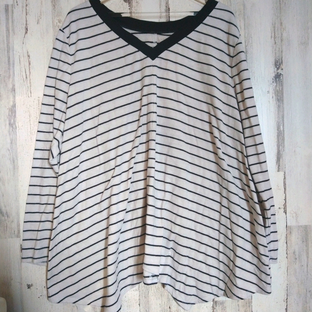 Lane Bryant Long Sleeved Striped Tunic Top